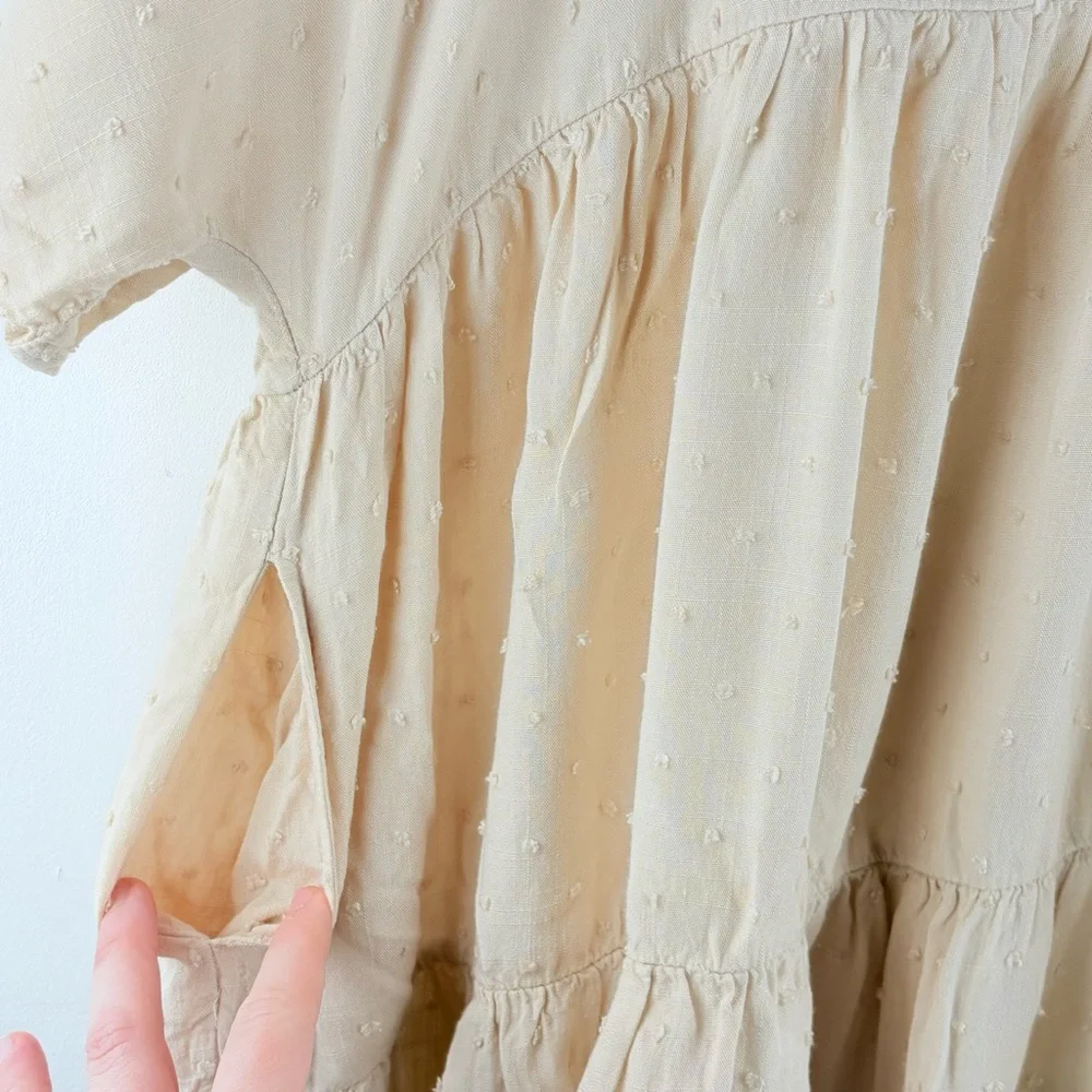 Joah Premium Top Tunic Womens Large Ivory Prairie Boho Cottagecore Flowy Pockets - Picture 4 of 8